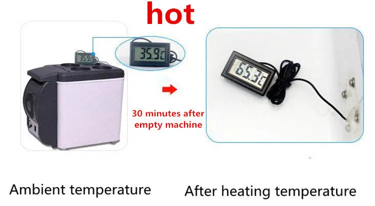 6L mini fridge cooler and warmer, 12V 220V dual-use, metal and ABS plastic, 25cm by 30cm by 16.5cm