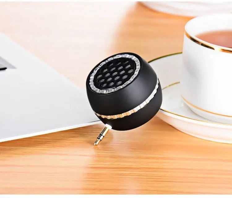 Universal external amplifier speaker in black, local gold, or rose gold with engineering plastic construction