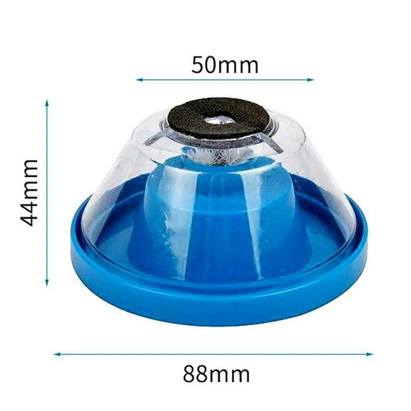 Blue plastic electric hammer dust cover accessory for capturing drilling debris