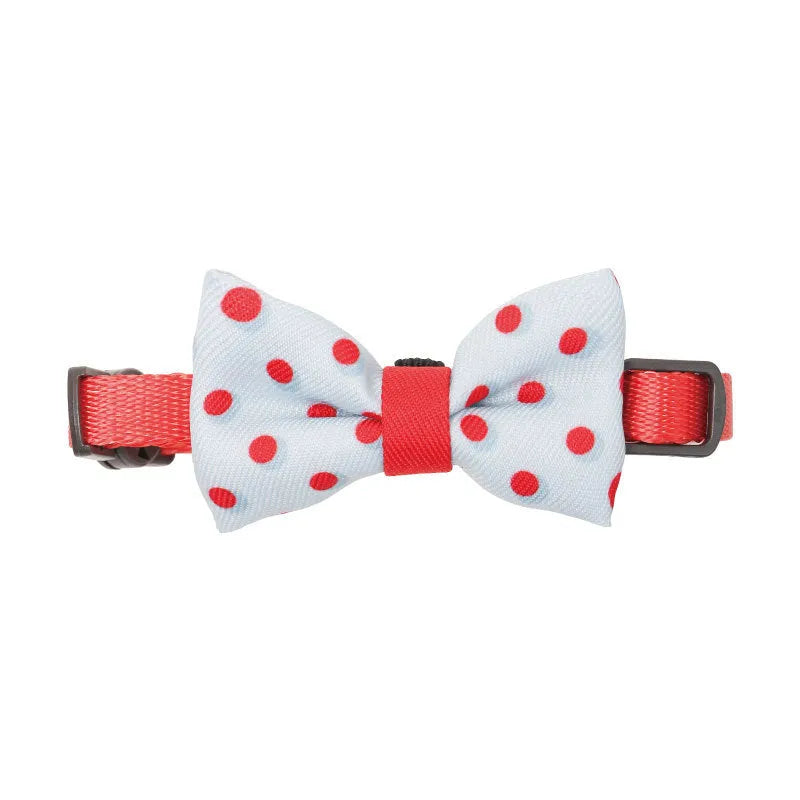 Cotton cat collar with bow tie in beast color block pattern