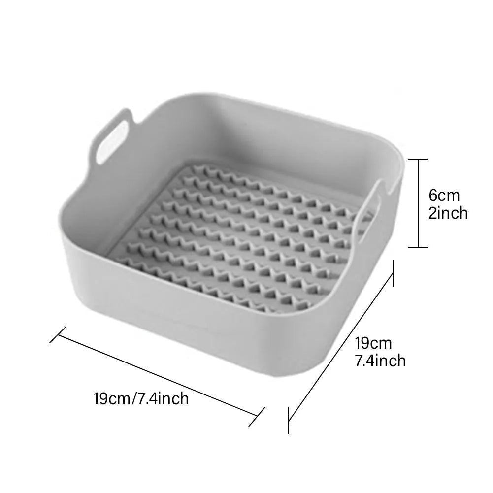 Reusable round silicone liner for air fryer 19cm nonstick BPA free dishwasher safe grey