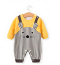 Cotton baby suit, safety class A, pullover, long sleeves, white or yellow, sizes 59cm to 90cm