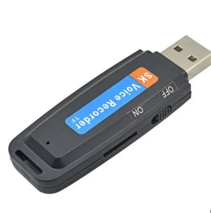 SK-001 black and white creative gift USB flash drive showing front and side views.