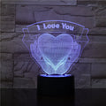 3D night light with hands holding love design, 7 colour LED, acrylic board, remote control