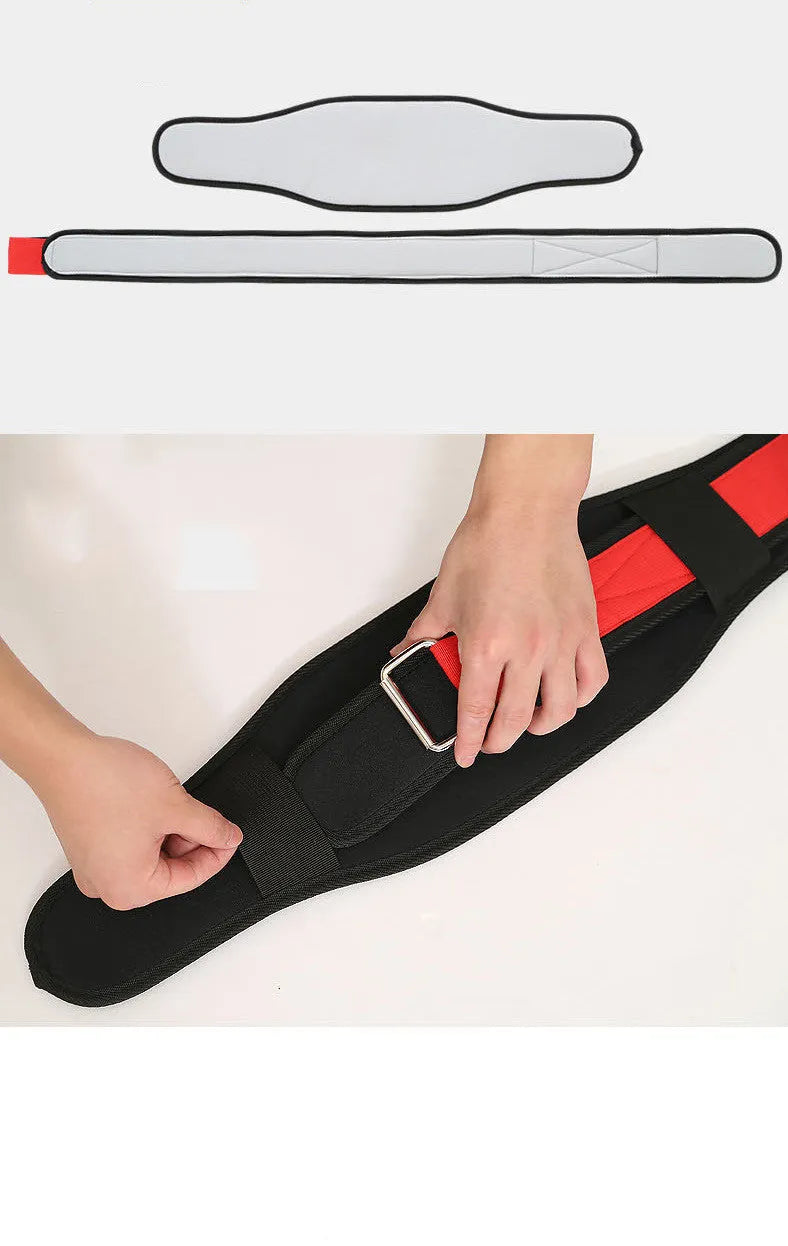 Nylon fitness weightlifting waistband in black, red or yellow colours with L, M, XL size options
