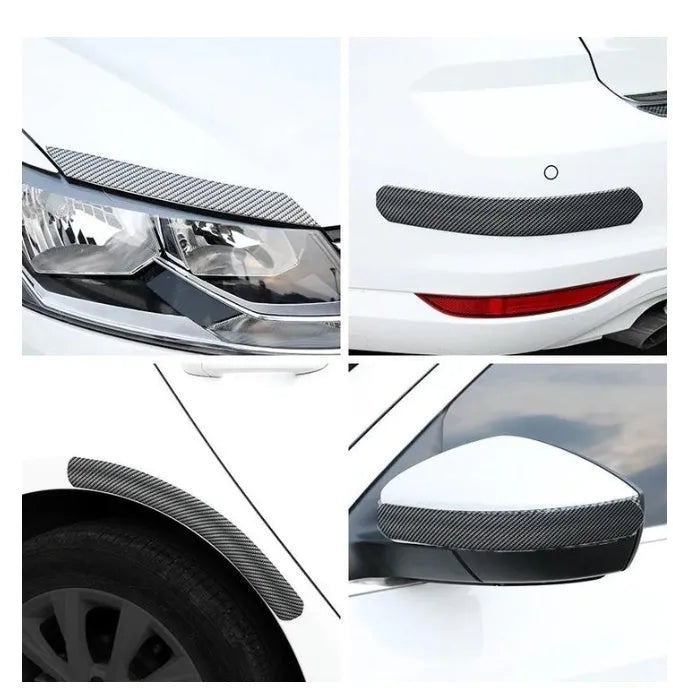 Universal carbon fibre pattern car door threshold and bumper protector strip, 1 metre length, 3.0 cm to 7.0 cm widths