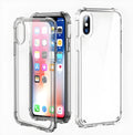 Transparent TPU mobile phone case for Apple iPhone, shown on a table.
