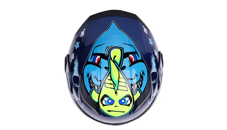 Motorcycle racing helmet with plastic shell, adjustable 55-63cm fit, 38x27cm, in black, blue, green, red, or yellow