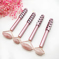 4-piece natural jade massager set with germanium head and two rollers for face and eye massage