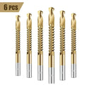 6-piece high-speed steel wood drill set with bits 3-8mm diameter