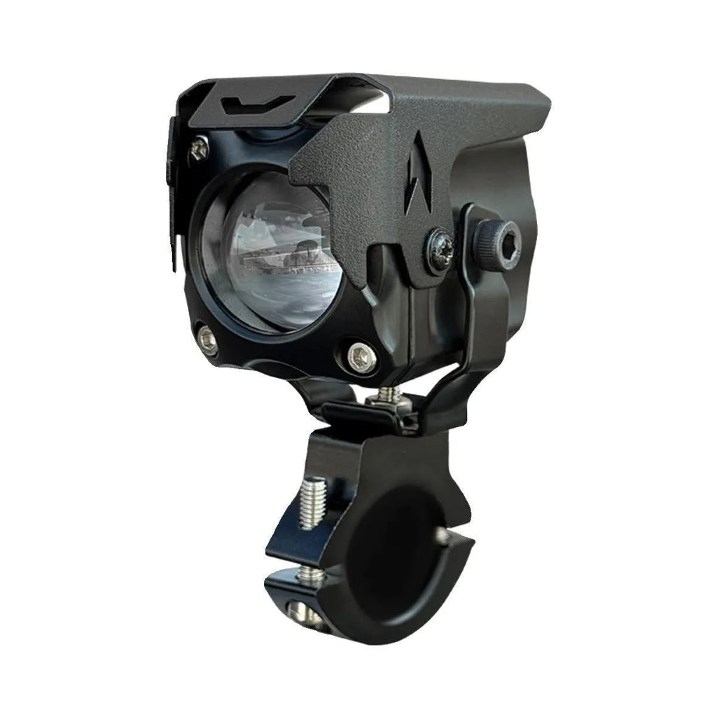 Motorcycle LED spotlight with bracket and remote switch for far/near beam control
