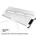 Folding Bluetooth keyboard for tablets and phones, ABS material, black gray colour, on a white background