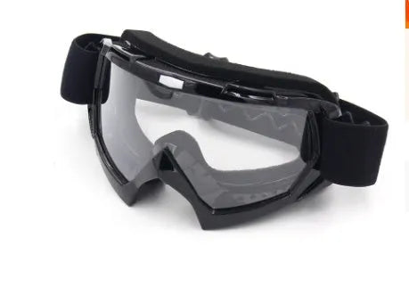 Adult anti-twist anti-fall sports goggles with TPU full frame in bright black transparent film, model MT003