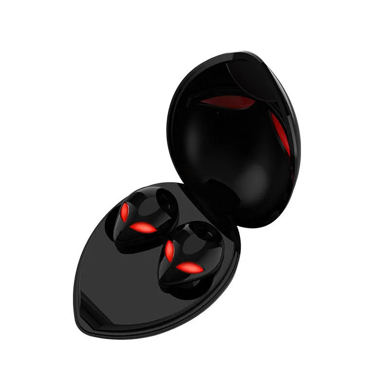 Creative Outer T8 Starman black wireless Bluetooth earphones with alien design in charging case