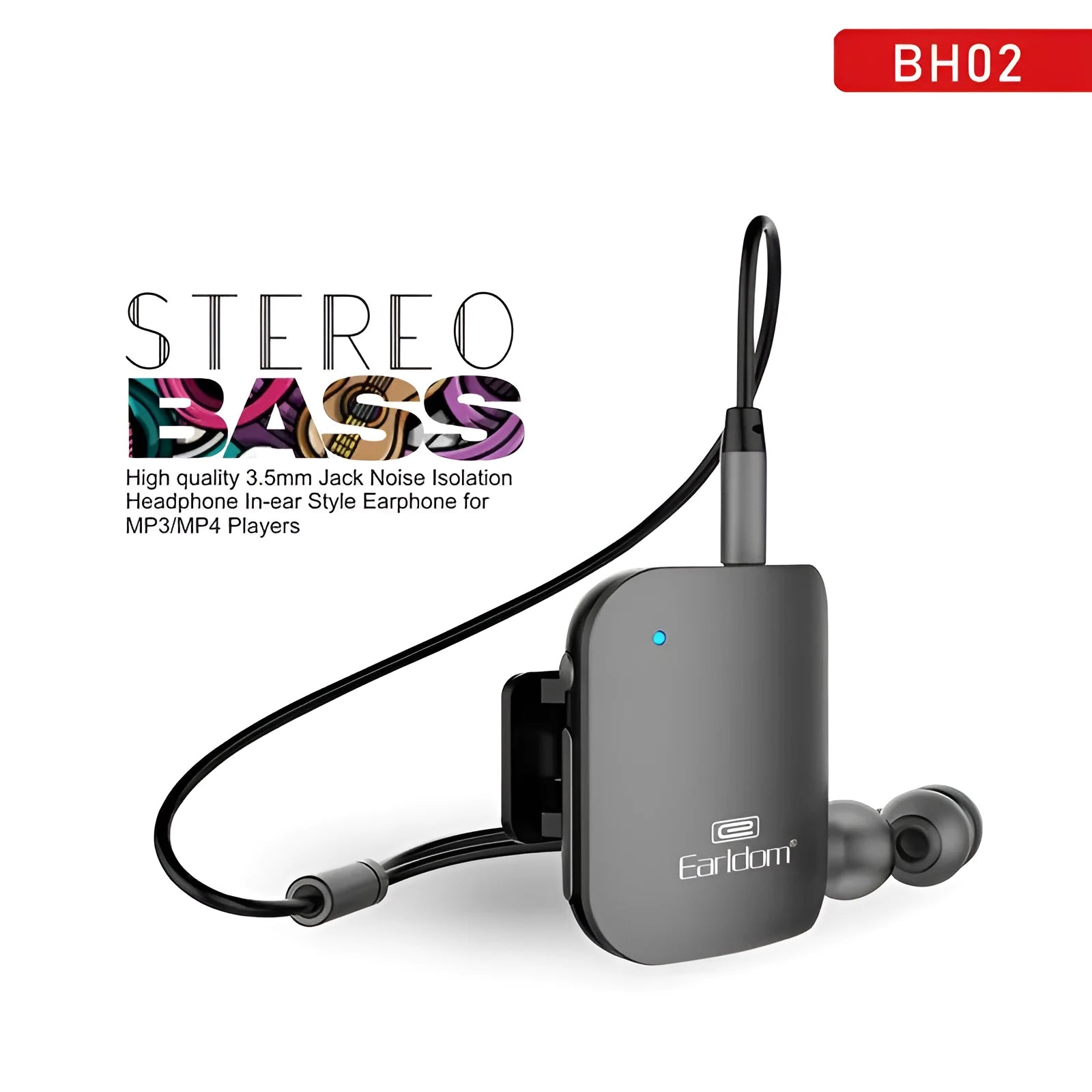 Bluetooth lavalier headset with wireless connectivity and voice control functionality in multiple colour options