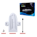 White PS5 Slim multi-function cooler pad charging base with RGB lights and fixed charger