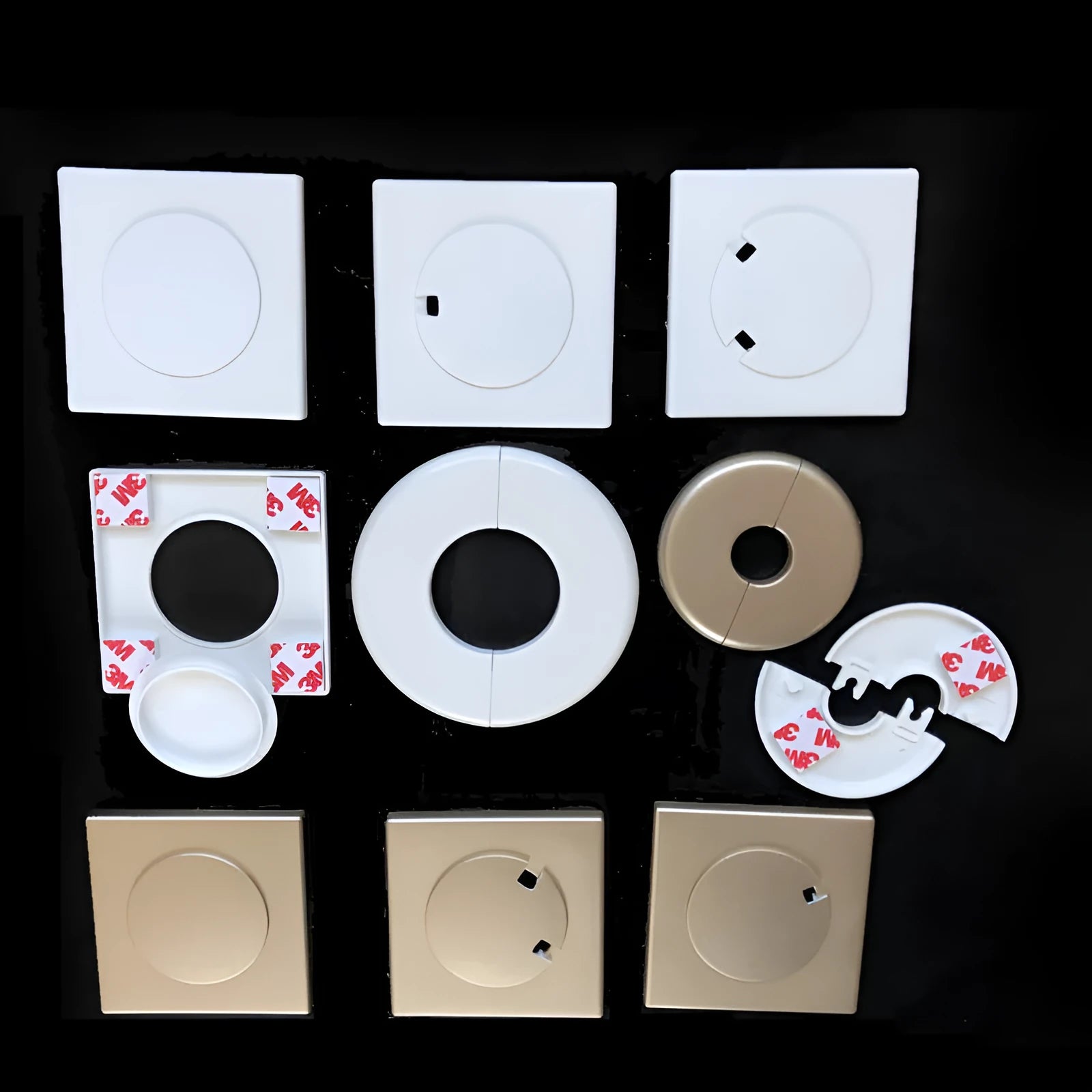 ABS decorative sticker covering ring for wall holes with 3M adhesive backing