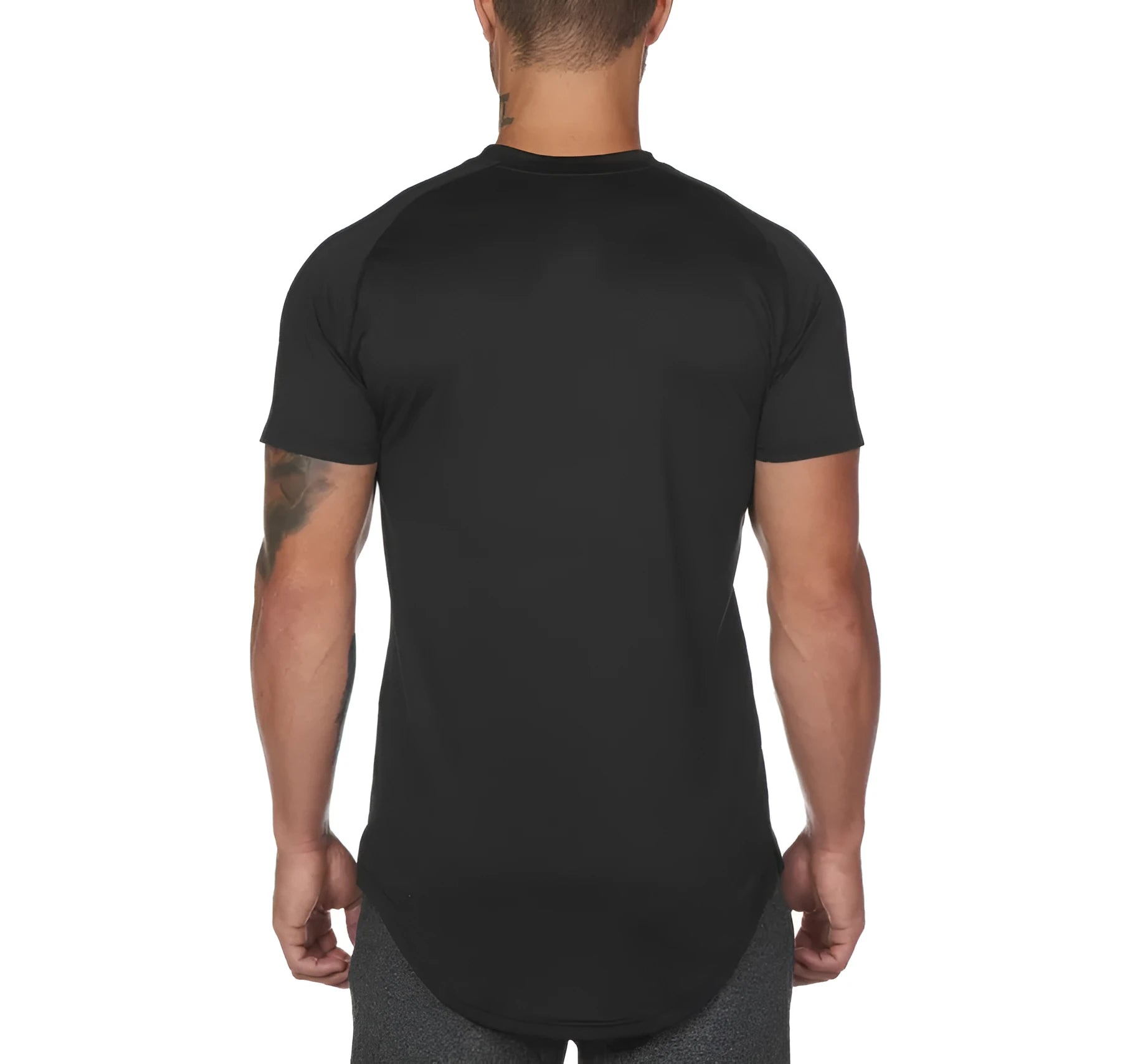 Mens plain gym shirt in cotton spandex blend with letter printing option