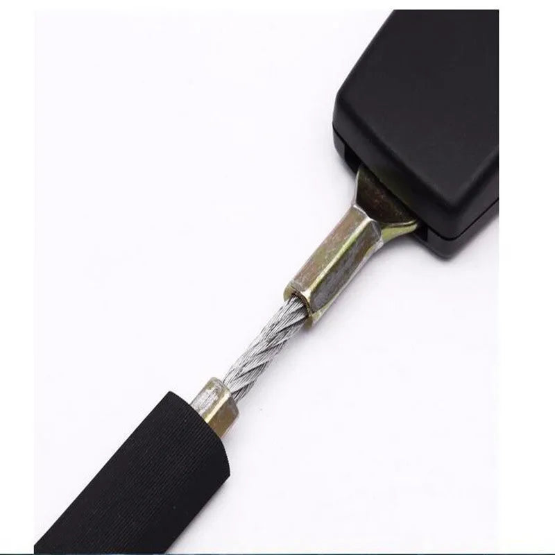 Black car seat belt extender 250mm length model 805 with steel buckle and polyester webbing