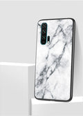 Honor 20 phone case with marble glass back and silicone bumper in multiple colours.