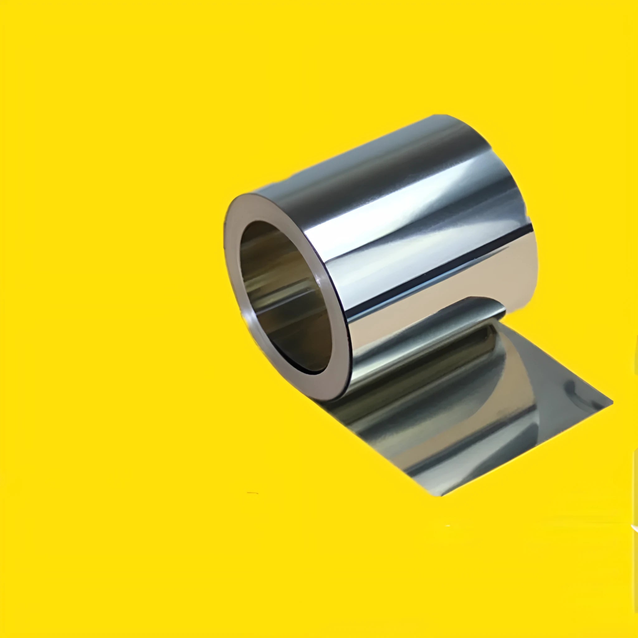 Roll of 304 stainless steel strip with leather finish for automotive detailing and trim.