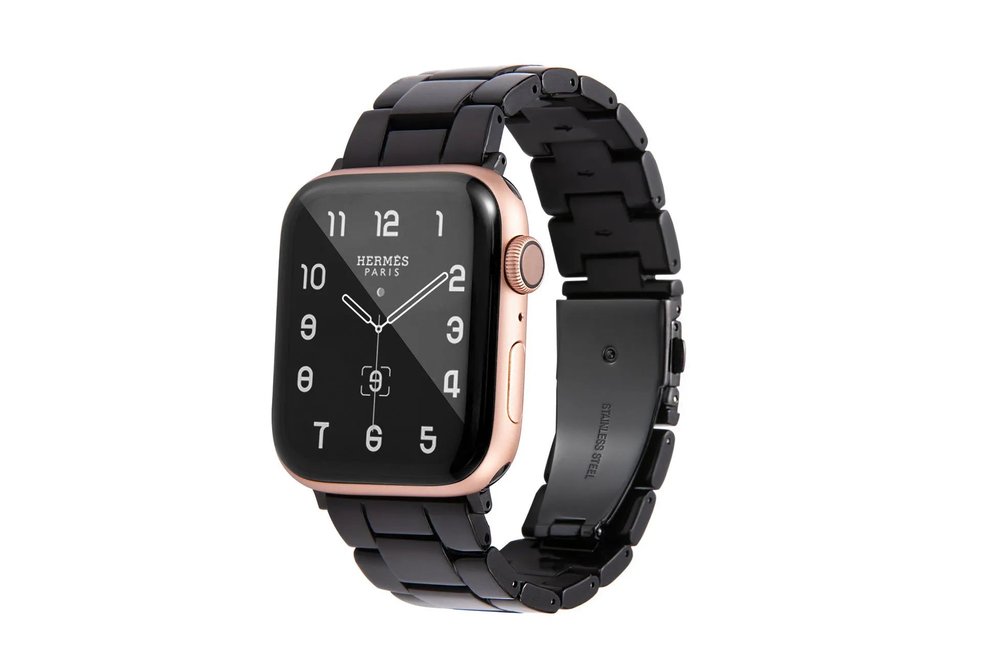 Slim resin watch strap in Army Green for Apple Watch 38-45mm with silver buckle