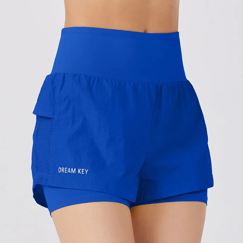 Women's cotton blend quick-dry fitness shorts in loose casual style showing colour options