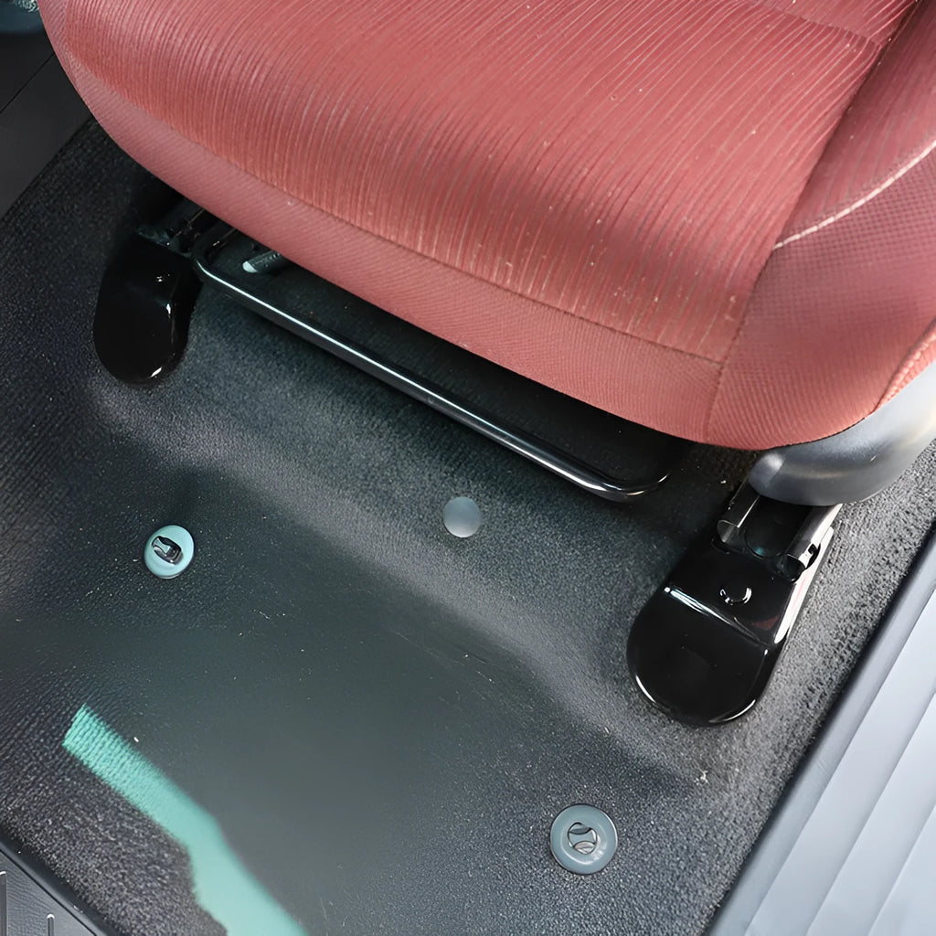 Black ABS plastic seat foot screw decoration covers for 2015-2021 Toyota Hi Lux, piano black set of 4
