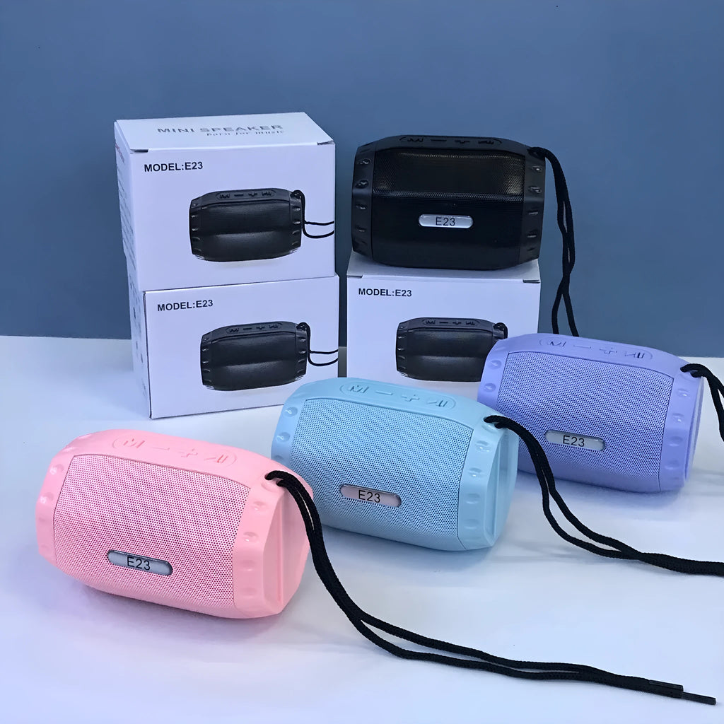 Small card-sized USB Bluetooth speaker in black, blue, pink, or purple colour with wireless connectivity
