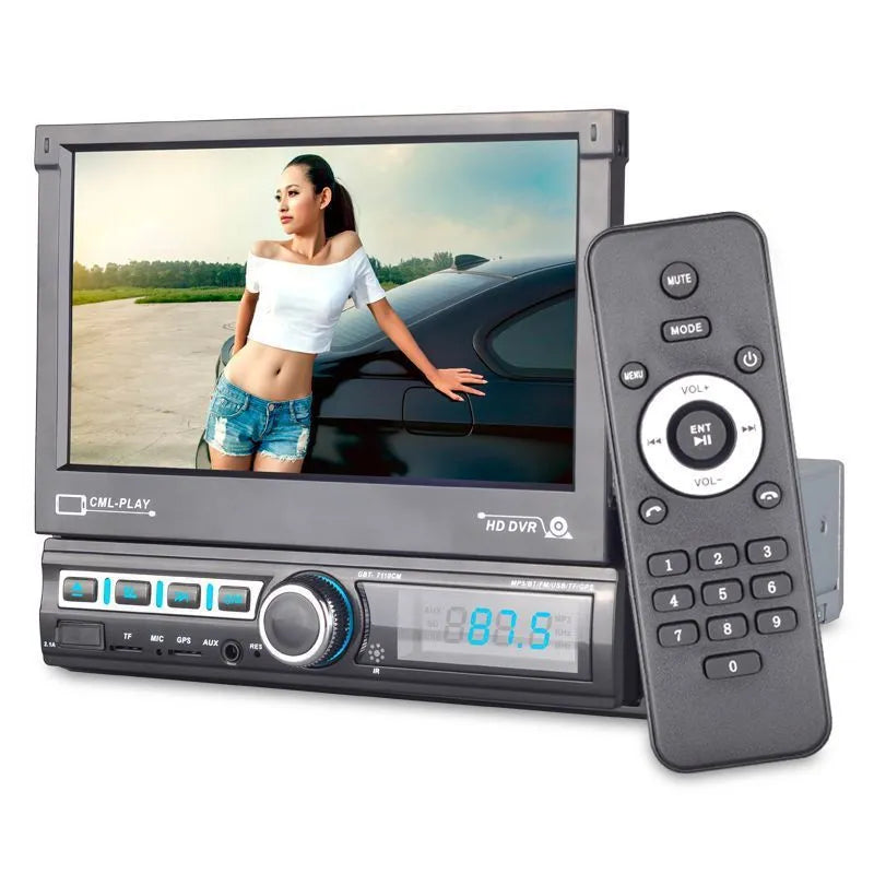 Black 7 inch touch screen MP5 player with Bluetooth 4.2 for car audio hands free calling