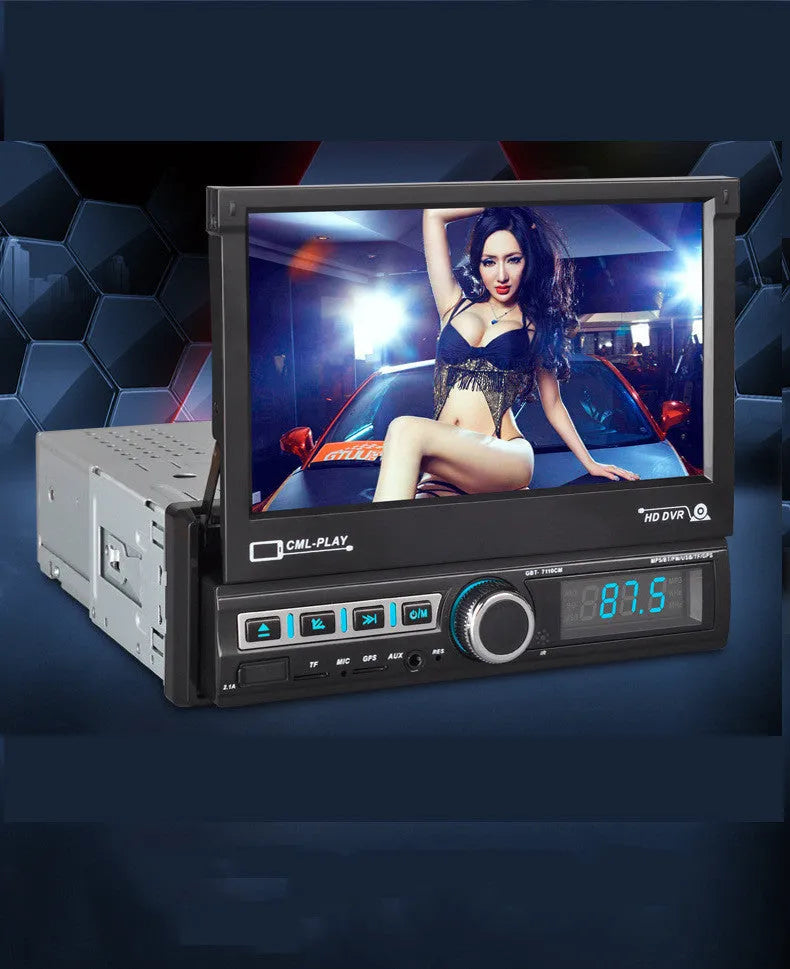 Black 7 inch touch screen MP5 player with Bluetooth 4.2 for car audio hands free calling