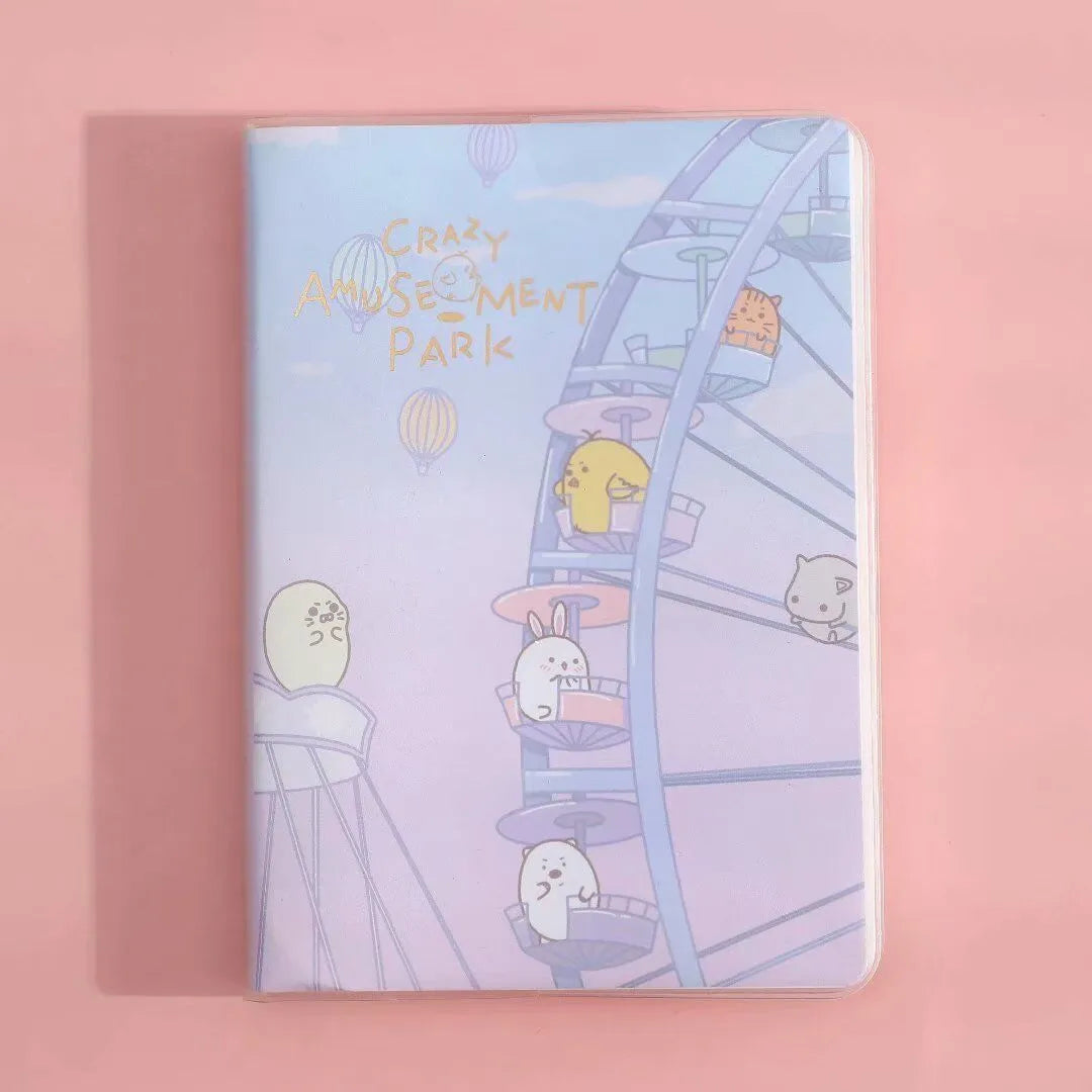 A6 waterproof notepad diary with amusement park theme designs and soft PU cover