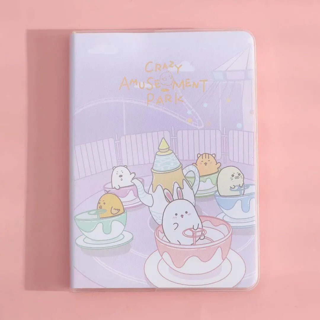 A6 waterproof notepad diary with amusement park theme designs and soft PU cover
