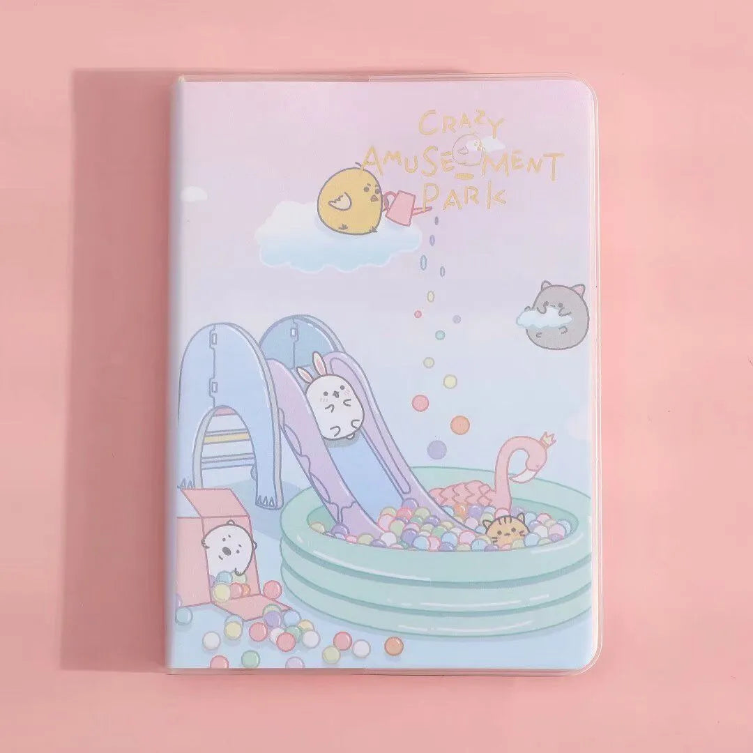 A6 waterproof notepad diary with amusement park theme designs and soft PU cover