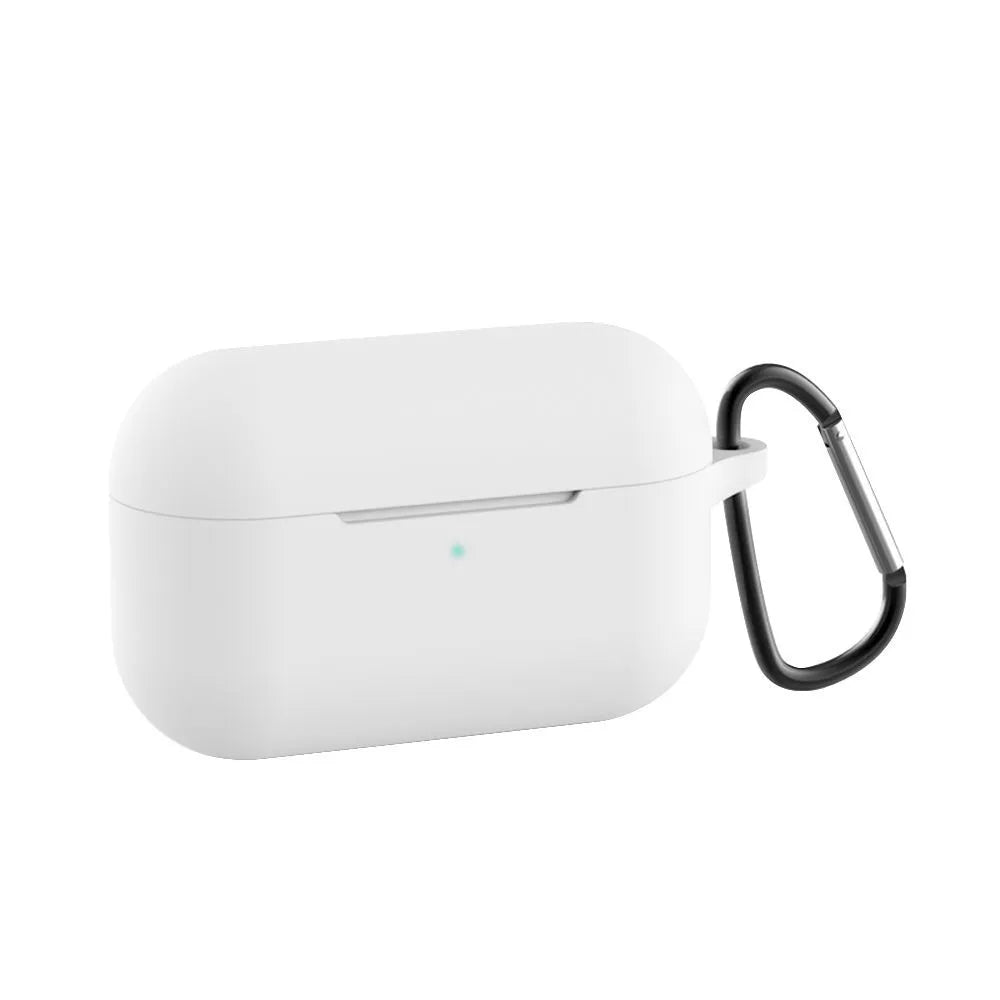 Blue silicone wallet case for AirPods Pro Bluetooth earbuds with solid colour design