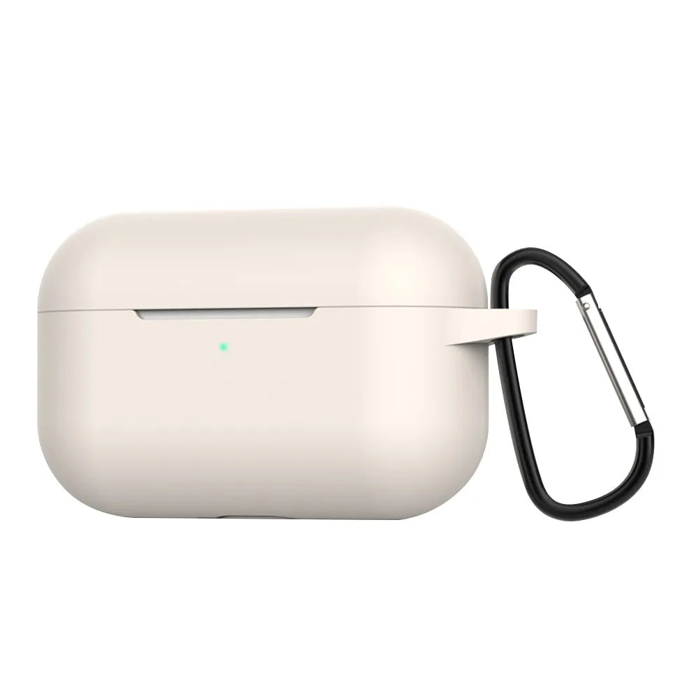 Blue silicone wallet case for AirPods Pro Bluetooth earbuds with solid colour design