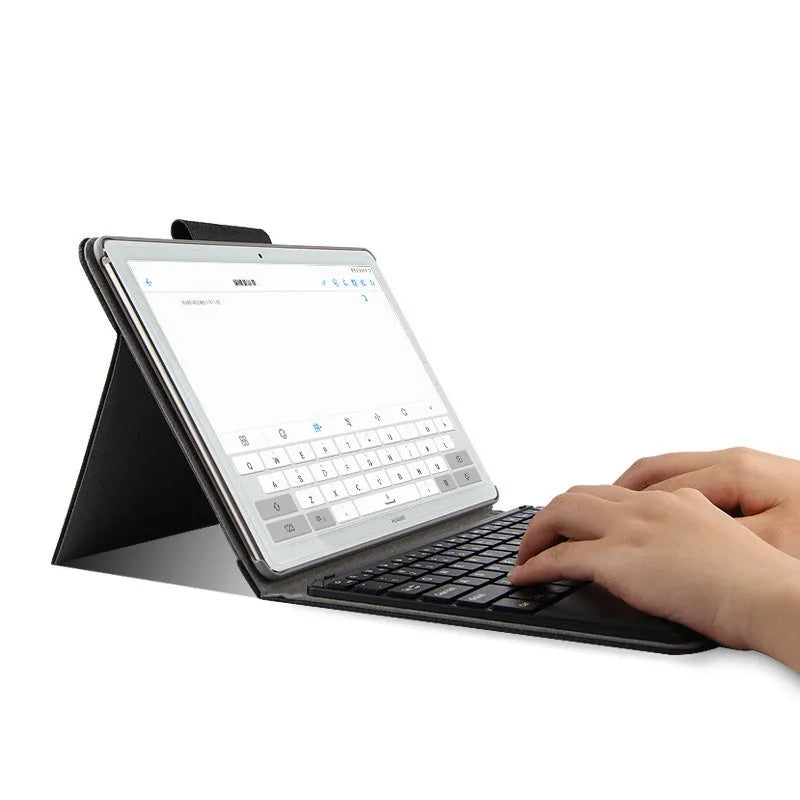 M5 Pro 10.8 inch Bluetooth keyboard case in imitation leather, black, frame style