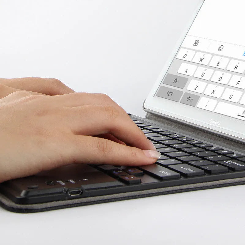 M5 Pro 10.8 inch Bluetooth keyboard case in imitation leather, black, frame style
