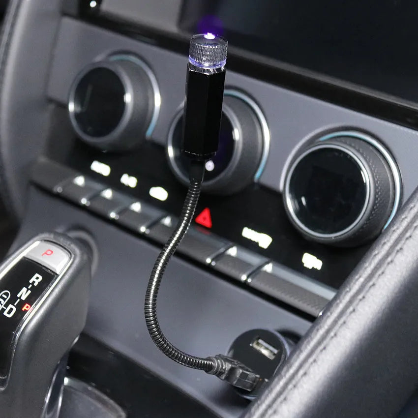 Mini LED car roof star night lights projector light with metal finish, available in red or purple