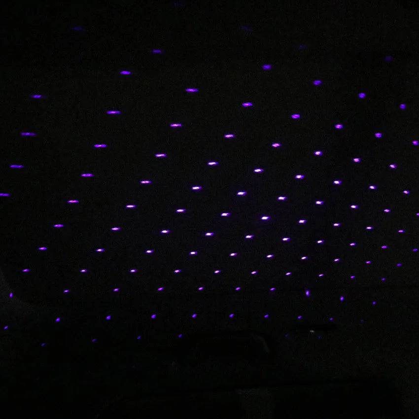 Mini LED car roof star night lights projector light with metal finish, available in red or purple