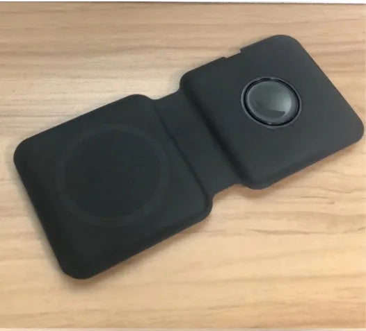 White foldable magnetic wireless charging dock in stand and flat modes