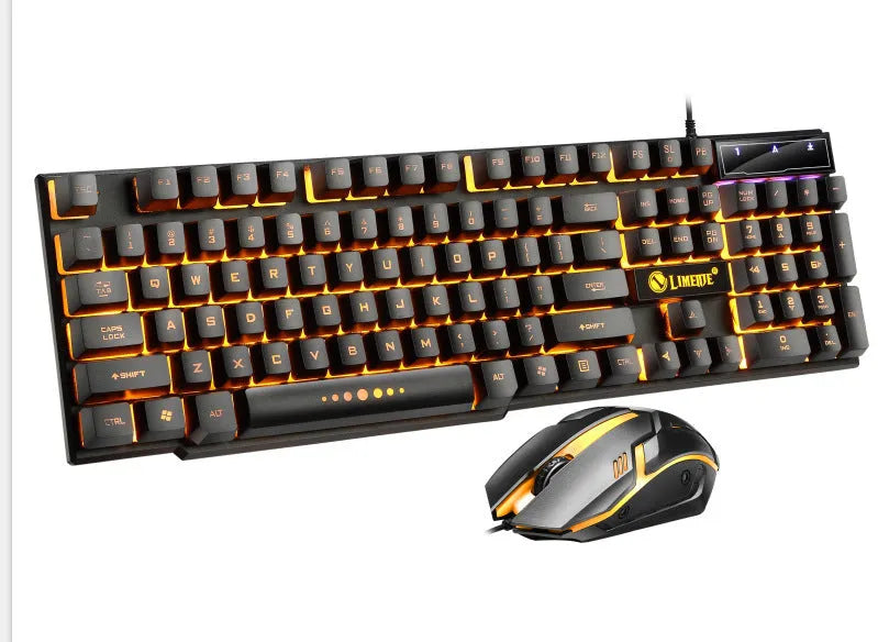 Limei GTX300 gaming keyboard and mouse set with backlit keys in multiple colour options