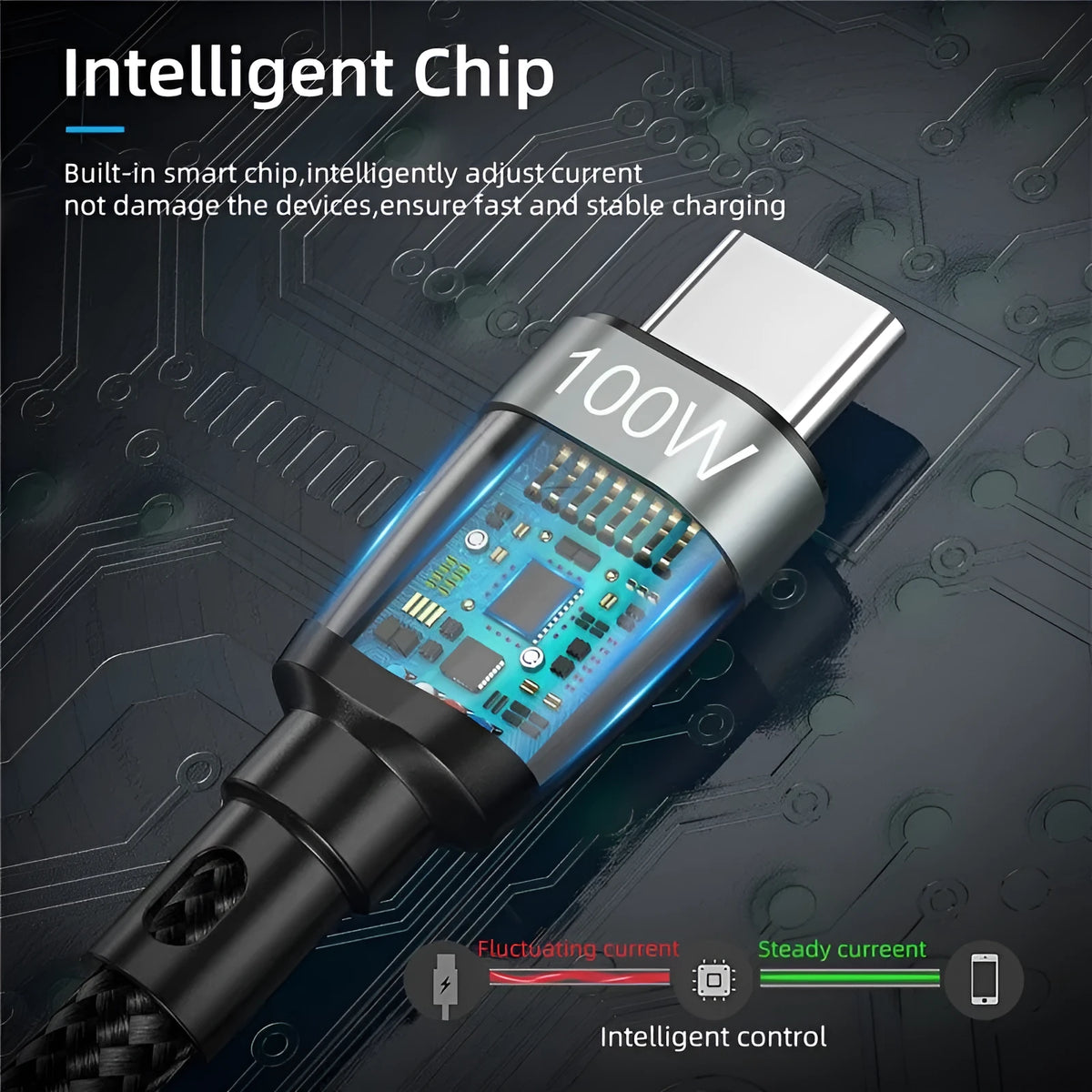 Type-C fast charging data cable in grey black, red and red black, available in 0.5m, 1m and 2m lengths