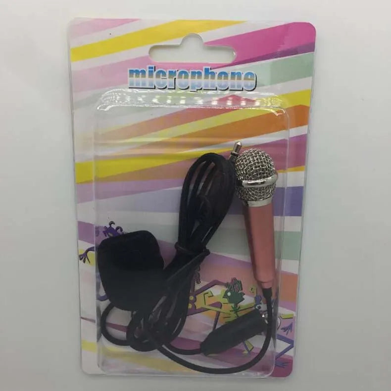 T3 Mini wired condenser microphone with 3.5mm jack in blue, gold, red, and silver colour options