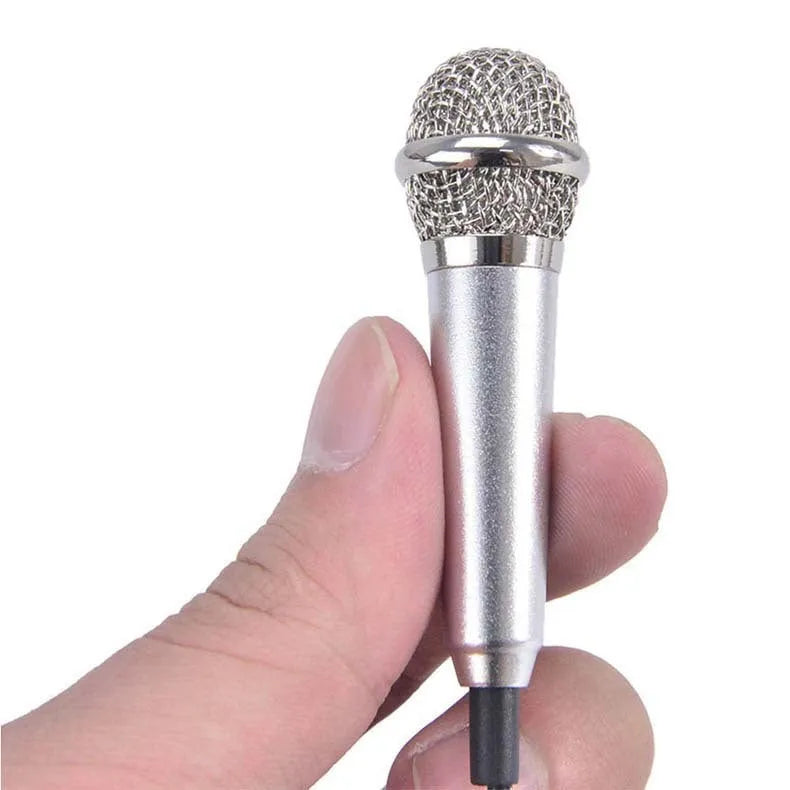 T3 Mini wired condenser microphone with 3.5mm jack in blue, gold, red, and silver colour options