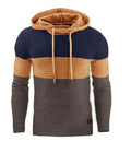Men's jacquard cotton-acetate blend hoodie in solid colour, long sleeves, pullover style