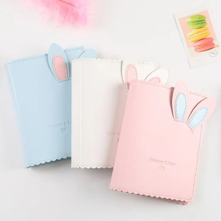 Rabbit design mini photo album in pink, blue or white with 16 loose-leaf pages