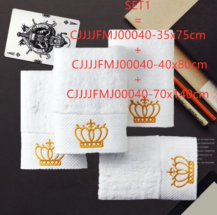 Cotton gift towel with custom embroidery, available in multiple sizes including 32x32cm and 70x140cm, for hotel or sauna use