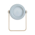 Round USB charging night light with wooden lamp holder, touch switch, warm light, 190x140x38mm, in white or grey