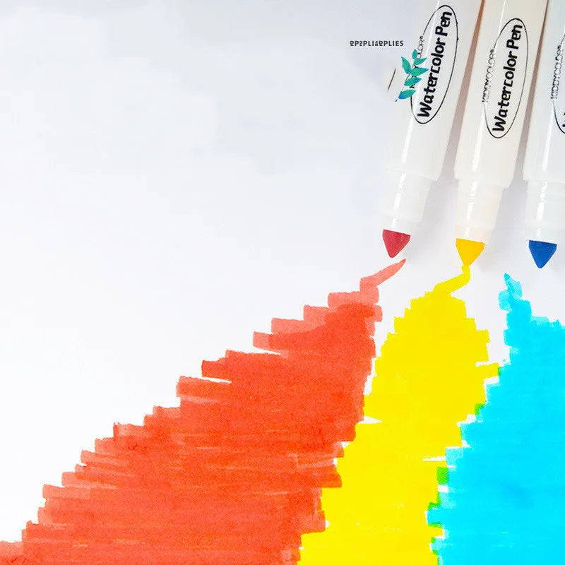 Children's washable brush pen set with plastic barrel watercolour pens in 36 or 48 colour options